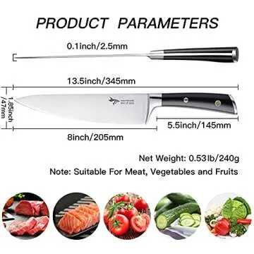 MAD SHARK 8 Inch Chef's Knife - Ultra Sharp & Ergonomic Design