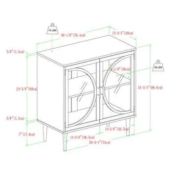 Stylish Industrial Buffet Bar Cart for Home Storage