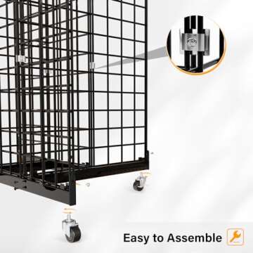 Bonnlo 5' x 2' Rolling Grid Panel Tower for Displays