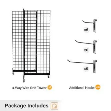 Bonnlo 5' x 2' Rolling Grid Panel Tower for Displays