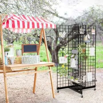 Bonnlo 5' x 2' Rolling Grid Panel Tower for Displays