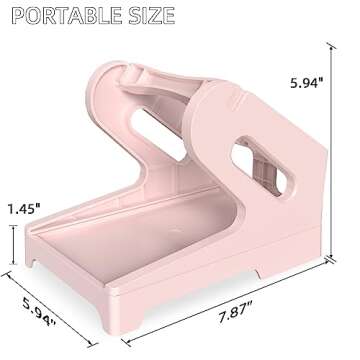 HBlife Label Holder for Rolls and Fan-Fold Labels Thermal Label Holder Shipping Label Stand Desktop Printer Supplies, Pink