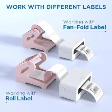 HBlife Label Holder for Rolls and Fan-Fold Labels Thermal Label Holder Shipping Label Stand Desktop Printer Supplies, Pink