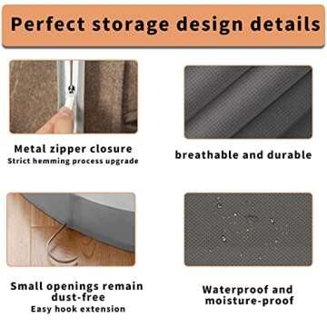 3 Pcs Garment Bags,40"and50" PEVA Moth-Proof Breathable Dust Cover,Clothing Bags for Hanging Clothes with Bedroom,Garment Covers for Suits, Padded Clothes, Shirts Prevent Dust