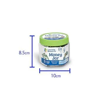 Learning Resources Money Jar, Play Money, Play Money for Kids, Counting, Bills and Coins, Homeschool, Math, Pretend Money, Ages 3+