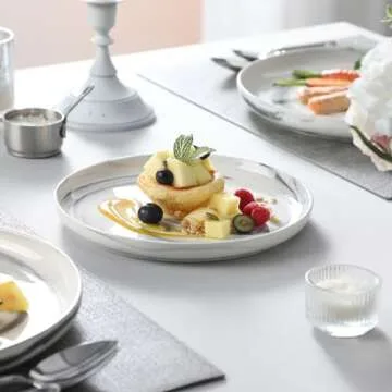 MALACASA 12-Piece Marble Grey Dinnerware Set for 4