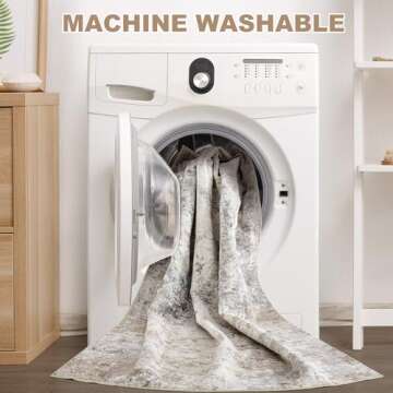 UERMEI 8x10 Area Rug Living Room Rugs - Washable Neutral Modern Abstract Soft Thin Large Rug Indoor Floor No Slip Rug Carpet for Bedroom Under Dining Table Home Office Decor - Brown Grey