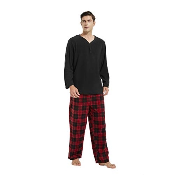 U2SKIIN Men's Plaid Pajama Set with Pockets