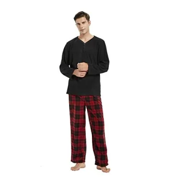 U2SKIIN Men's Plaid Pajama Set with Pockets