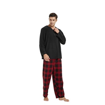 U2SKIIN Men's Plaid Pajama Set with Pockets