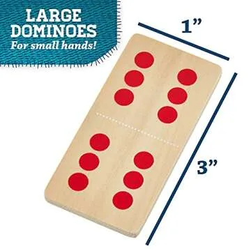 Imagination Generation Busy Barnyard Wooden Dominoes - Reversible! Classic and Matching Games (28pcs)