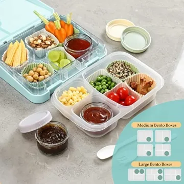 VITEVER 6 Pack Glass Containers with Colorful Leakproof Lids