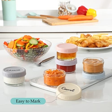 VITEVER 6 Pack Glass Containers with Colorful Leakproof Lids
