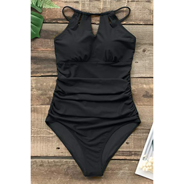 CUPSHE Women's One Piece Swimsuit High Neck Tummy Control Swimwear Bathing Suit