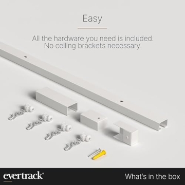 EverTrack Curtain Track Ceiling Mounted - Made in USA - 12 Feet