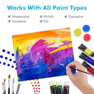 GOTIDEAL Canvas Boards for Painting, 8x10 inch Set of 8 with Paint Brush Set 10 Pcs