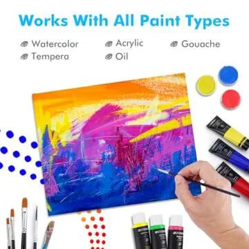 GOTIDEAL Canvas Boards for Painting, 8x10 inch Set of 8 with Paint Brush Set 10 Pcs