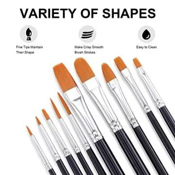 GOTIDEAL Canvas Boards for Painting, 8x10 inch Set of 8 with Paint Brush Set 10 Pcs