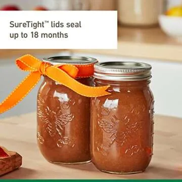 Ball Honeybee Keepsake Mason Jars with Lids and Bands, Regular Mouth, 16 Oz Pint Jars, 6-Pack