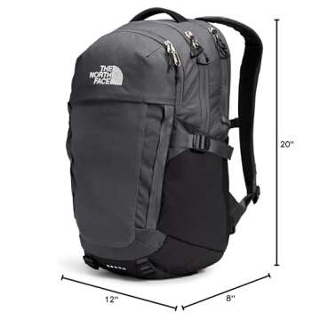 THE NORTH FACE Recon Everyday Laptop Backpack, Asphalt Grey Light Heather/TNF Black, One Size