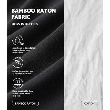 DAVID ARCHY Men's Undershirt Bamboo Rayon Moisture-Wicking T-Shirts Stretch Crewneck Tees for Men, 3...