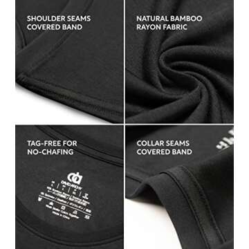 DAVID ARCHY Men's Moisture-Wicking Bamboo Undershirts 3-Pack