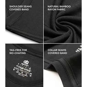 DAVID ARCHY Men's Moisture-Wicking Bamboo Undershirts 3-Pack