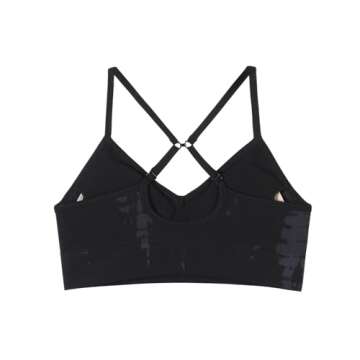 AUROLA Serpent Seamless Sports Bras for Women,Backless Padded Strappy Workout Gym Yoga Crop Tops,Black,M