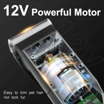 Hansprou Dog Clippers for Grooming, 12V Professional Dog Clippers, Corded Pet Hair Trimmer with Guar...