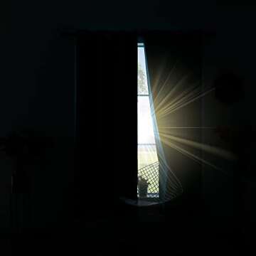 Gold Blackout Curtains for Living Room Set of 2