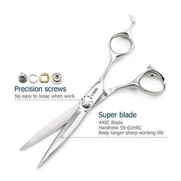 Hair Scissors 6 Inch Barber Scissors Haircut Scissors Japan 440C Steel Barber Shears Hair Cutting Scissors Kinsaro