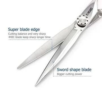 Hair Scissors 6 Inch Barber Scissors Haircut Scissors Japan 440C Steel Barber Shears Hair Cutting Scissors Kinsaro