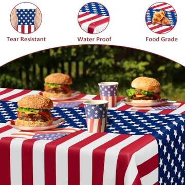 QZYL Patriotic 4th of July Tablecloths - 4 Pack