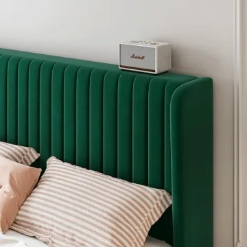 Luxurious SHA CERLIN Velvet Bed Frame with Wingback Headboard