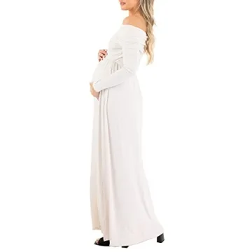 Mother Bee Maternity Off Shoulder Dress for Stylish Moms