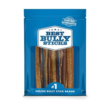 Best Bully Sticks 6 Inch All-Natural Bully Sticks for Dogs - 6” Easily Digestible, 100% Grass-Fed ...
