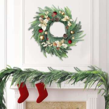 YIGETREE Norfolk Pine Garland for Holiday Decor