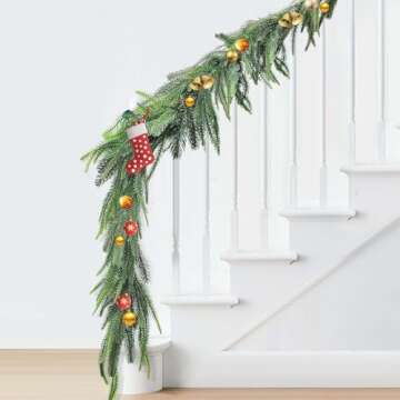 YIGETREE Norfolk Pine Garland for Holiday Decor