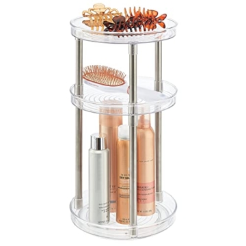mDesign 3-Tier Rotating Makeup Organizer for Vanity