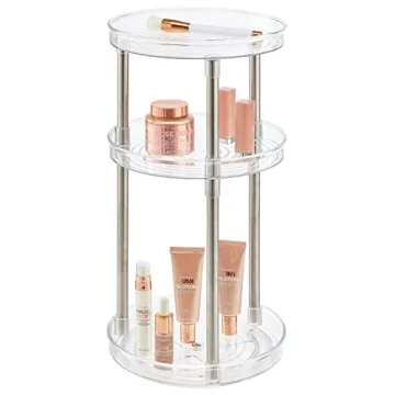 mDesign 3-Tier Rotating Makeup Organizer for Vanity
