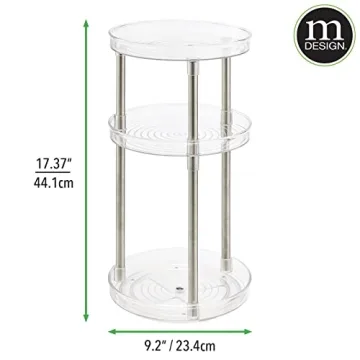 mDesign 3-Tier Rotating Makeup Organizer for Vanity