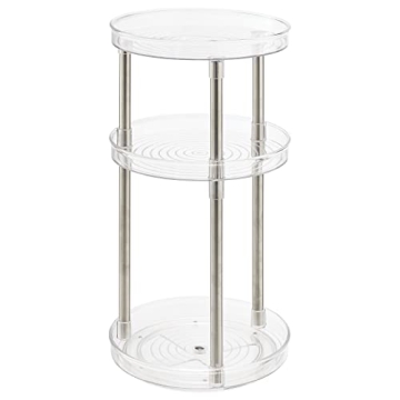mDesign 3-Tier Rotating Makeup Organizer for Vanity