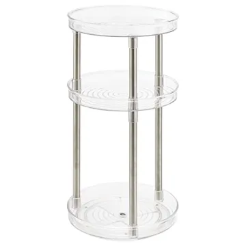mDesign 3-Tier Rotating Makeup Organizer for Vanity
