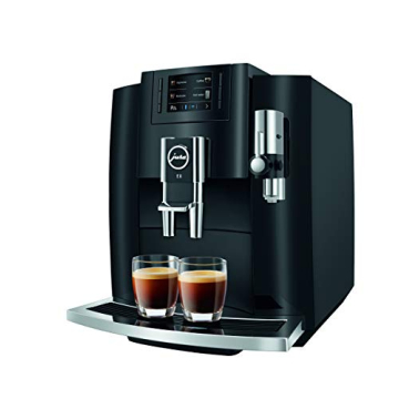 Jura E8 Piano Black Automatic Coffee Machine - 16 Specialty Drinks, Self-Cleaning