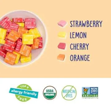 YumEarth Organic Chewys Fruit Flavored Candy Chews - Allergy Friendly, Gluten Free, Non-GMO, Vegan, No Artificial Flavors or Dyes - Assorted Flavors, 7.5 oz.
