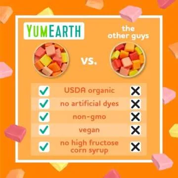 YumEarth Organic Chewys Fruit Flavored Candy Chews - Allergy Friendly, Gluten Free, Non-GMO, Vegan, No Artificial Flavors or Dyes - Assorted Flavors, 7.5 oz.