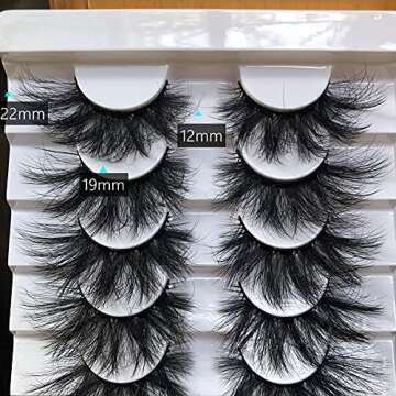 GMAGICTOBO False Eyelashes Fluffy Wispy Eyelashes Faux 3D Mink Lashes Thick Volume Long Soft Dramatic Strip Eye Lashes Pack 8 Pairs