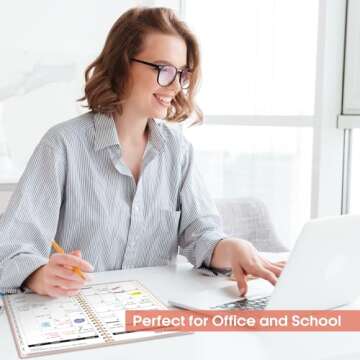 2025 Planner - Weekly and Monthly Planner Spiral Bound, January 2025 - December 2025, Hardcover 2025 Calendar Planner Book with Tabs, Inner Pocket, Perfect for Office Home School Supplies - A5 (6.3" x 8.5"), Pink