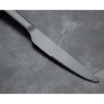 Brushed Black Silverware Set, Berglander Satin Black Flatware Set, Stainless Steel Heavy Duty Rust Proof Titianium Plating Dishwasher Safe Matte Cutlery Set Service For 4