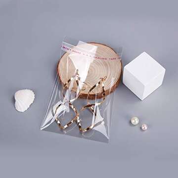 200 Pcs Cellophane Bags 2x3 Inches Self Sealing Cello Bags Small Clear Cookie Bags Adhesive OPP Bags Resealable Plastic Poly Bags Cellophane Treat Bags for Candy Jewelry Gifts Decorative Favor